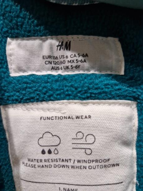 Zimná bunda, h&m,116