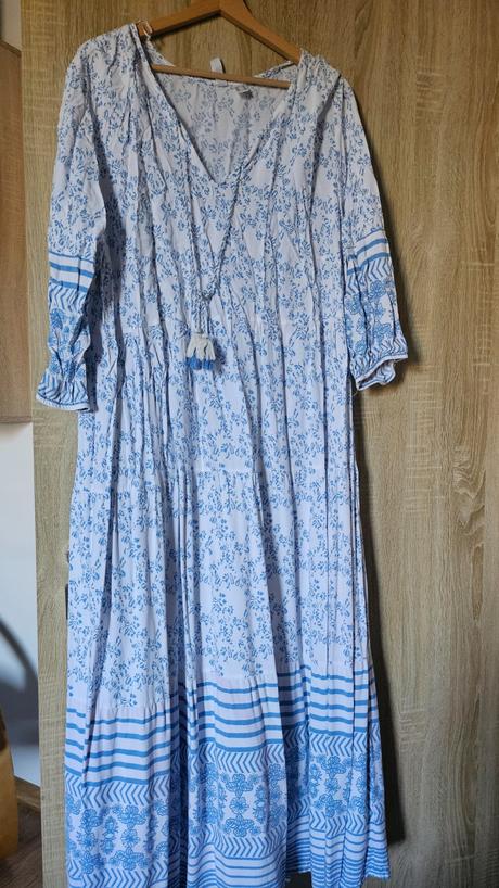 Bledomodré šaty, bonprix,52