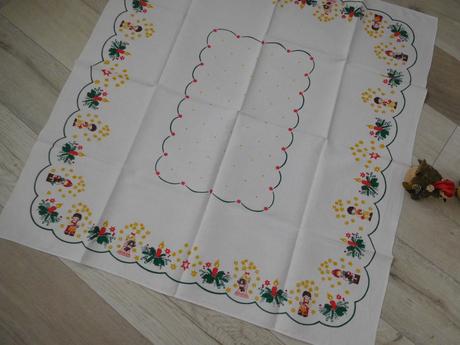 Retro vianočný bavlnený obrus-101 x 108 cm,, 