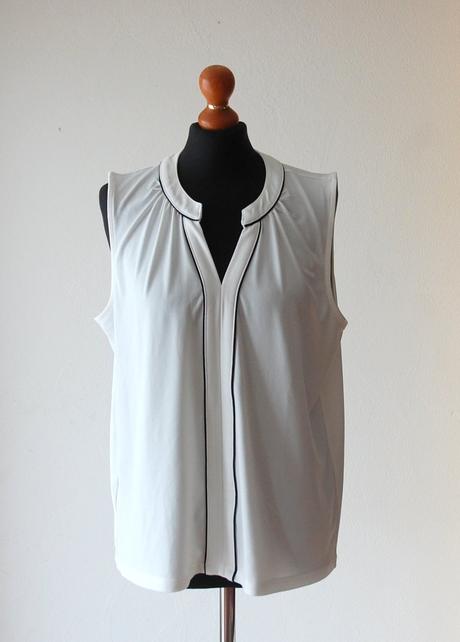 Elegantná biela blúzka h&m s čiernym lemovaním, h&m,l