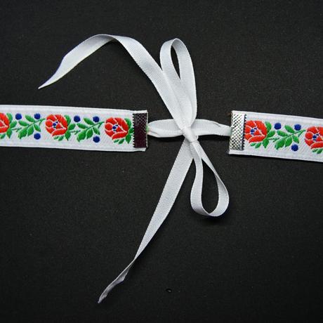 Dámsky úzky folklórny ľudový opasok na stužku, 
