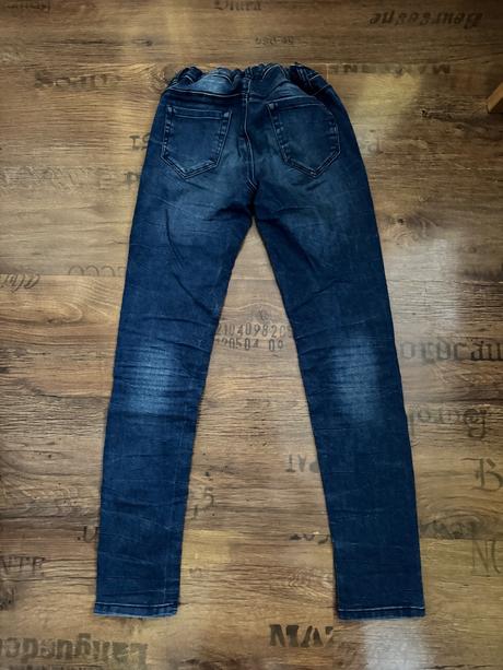 Tmavomodré elastické rifle 10-11y, takko,140