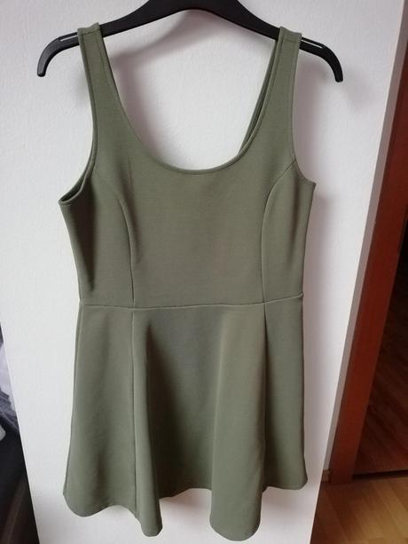 Olivové/khaki šaty l/40, h&m,l