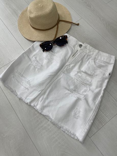 Biela denimova sukňa, denim,s