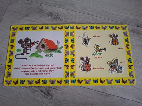 Kniha s magnetkami krtko a hudba + peciatky, 