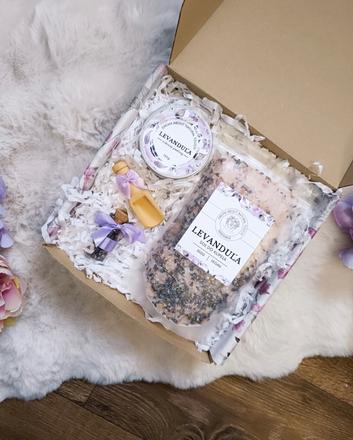 Luxusny handmade set levanduľa-soľ do kúpeľa,peeli, 