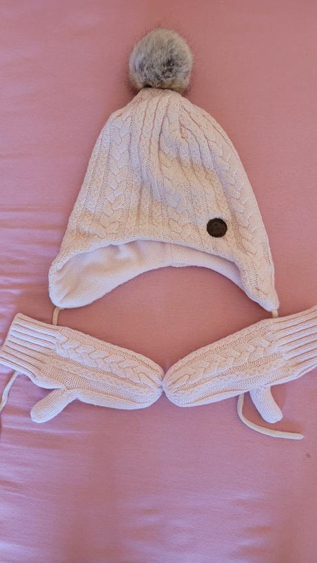 Čiapka s flísovou podšívkouhm-veľ.110-128+rukavice, h&m,128