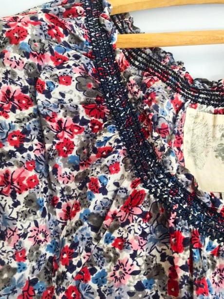 Batistová plátenná kvietkovaná blúzka, l