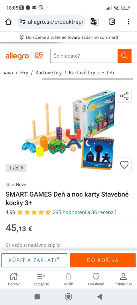 Logická drevená hra deň a noc smart games, 