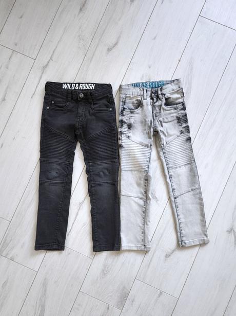 2x biker jeansy 116/122, dopodopo,116