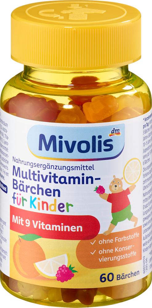 Mivolis Multivitamínové medvedíky pre deti, 60 ks