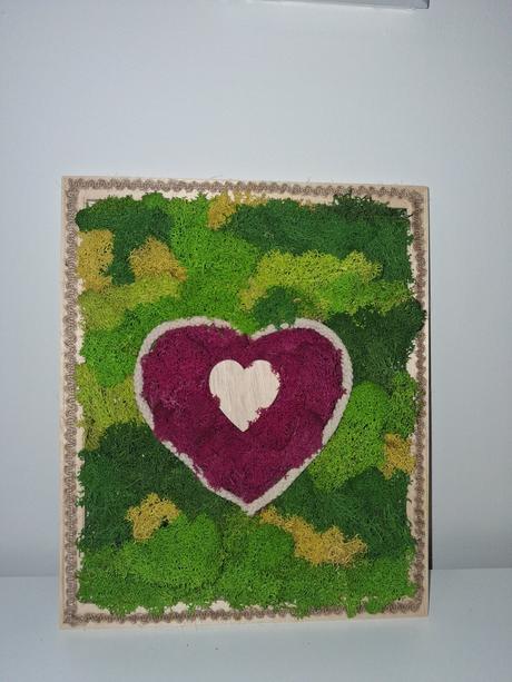 Machový obraz srdce, 