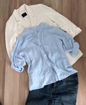 Modrá košeľa, h&m,m
