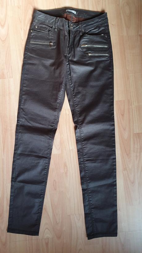 Orsay hnedé nohavice s ozdobnými zipsami 32 xs, orsay,32