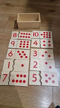 Montessori puzzle čísla a bodky, 