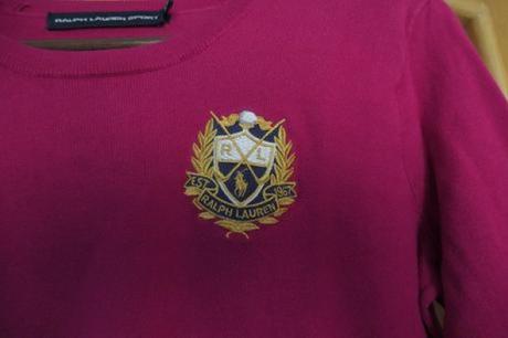 Ralph lauren original vysivany krasny sveter s/m, ralph lauren,s