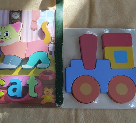 Drevená skladačka vlak, 