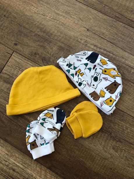 Novorodenecká čiapka s rukavičkami set, pepco,62