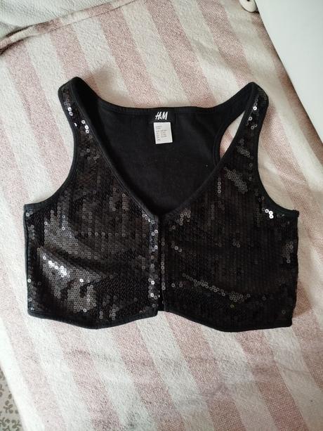 Vesta s flitrami 158/164, h&m,158