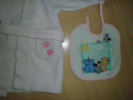 Ružový županček s uškami, mothercare,74