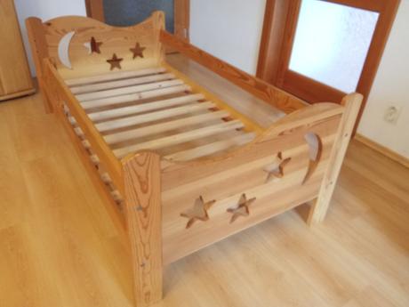 Drevená postieľka, šírka (cm): 80,dĺžka (cm): 170