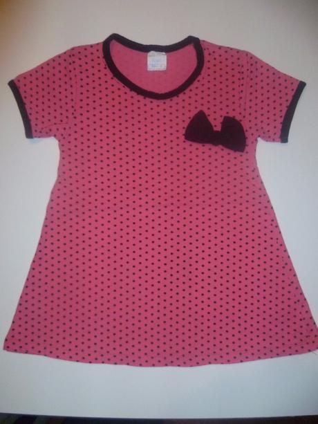 Bodkovaná tunika/šaty s mašlou, 80