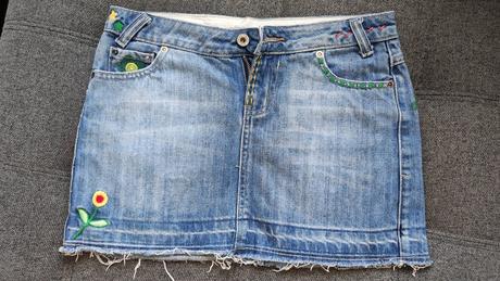 Mng riflová mini sukňa v.146, mango,34