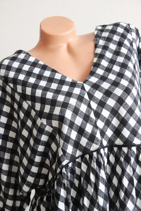 Čierno biele kockované šaty, viskóza, ľan 4xl, next,4xl