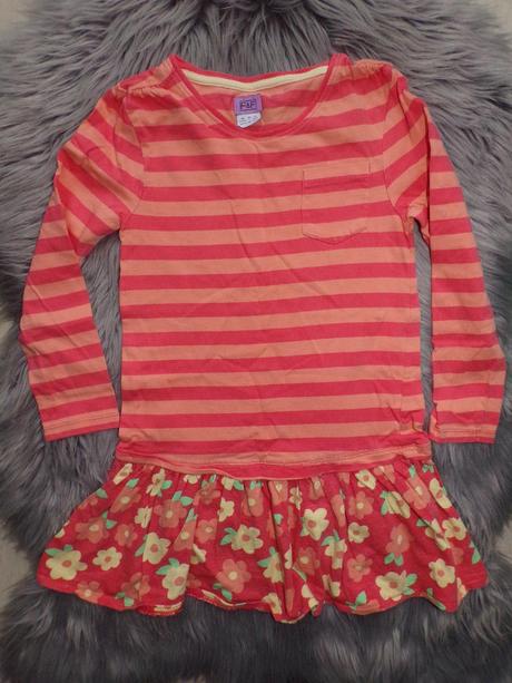 Dievčenské pásikavé šaty s kvetmi f&f (5-6 r.), f&f,116