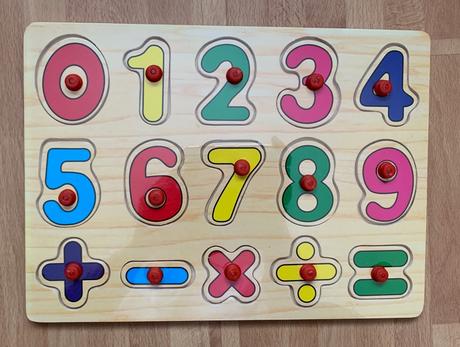 Wiky drevené vkladacie puzzle - čísla, 