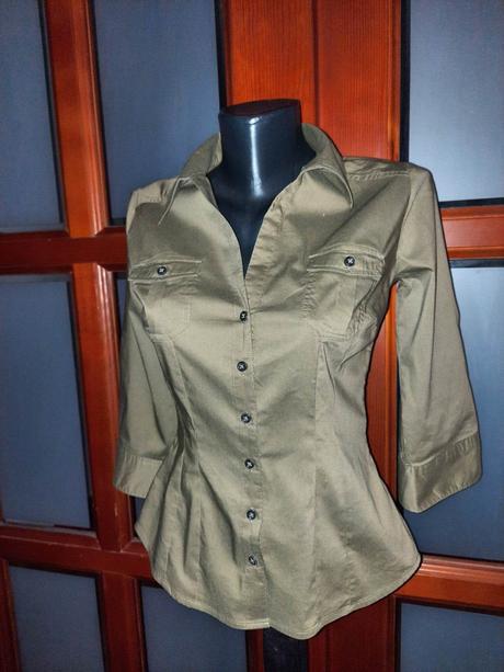 Khaki košeľa h&m veľ. xs-s, h&m,xs
