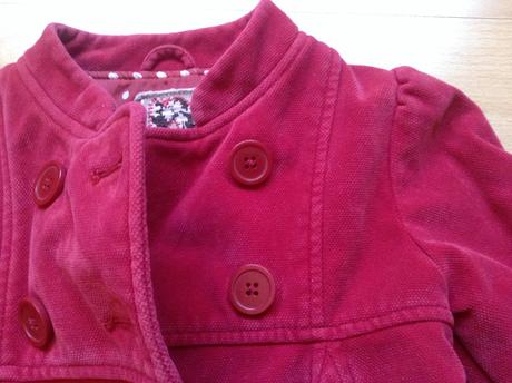 Jarný kabátik malinovej farby, 2-3r., next,98