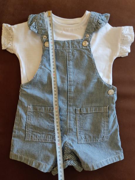 Riflový overal na traky s tričkom - veľkosť 92, f&f,92