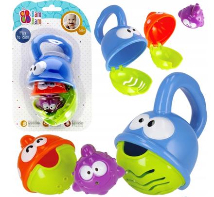 Bam bam farebné kelímky rybičky do vody, 