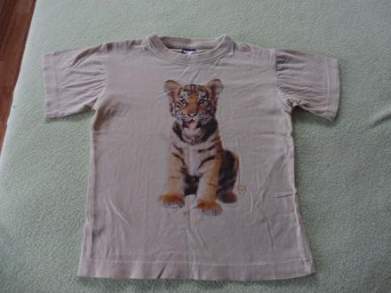 Krémové tričko s tigríkom, 110