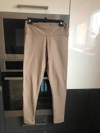 Koženkové legíny bledohnedé, m