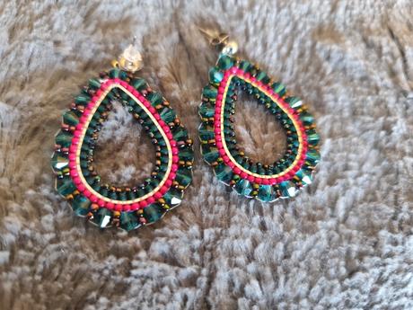 Handmade šité náušnice, 