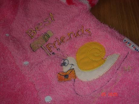 Ruzova paskovana suprava bundicka a nohavice traky, 74