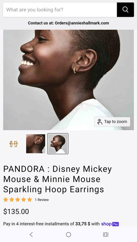 Pandora pozlátený set disney minnie & mickey, pandora