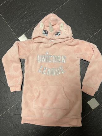 Plysová mikina jednorozec 122-128, h&m,122