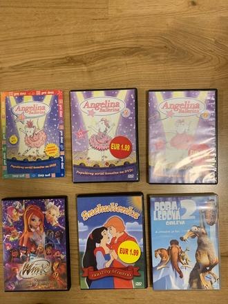 Dvd barbie 3 musketyrky, angelina, bratz,