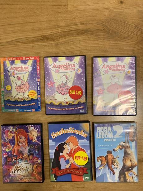 Dvd barbie, angelina, bratz, 