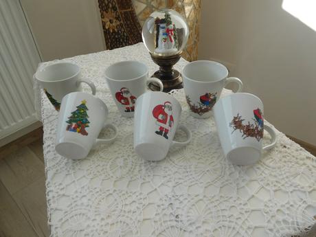 Vianočné šálky porcelánové čajové nové, 