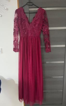 Bordové spoločenské šaty, xs