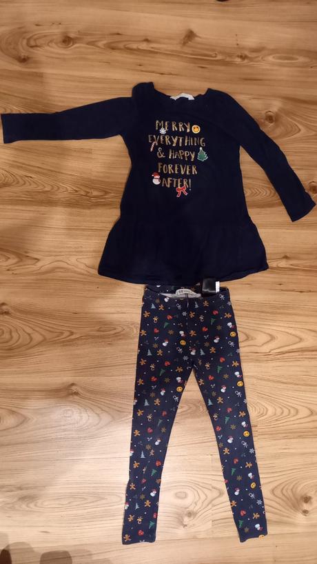 Pyzamko suprava110/116vianocne al saty a legin, h&m,116