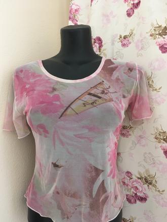 Ružové kvalitne tričko, s