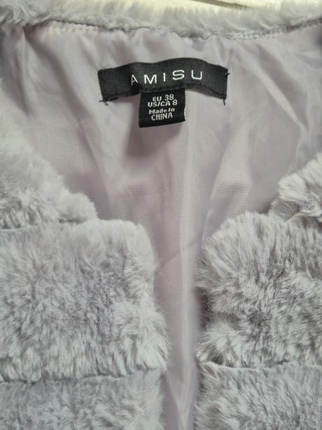 Šedá kožušinková vesta, amisu,38