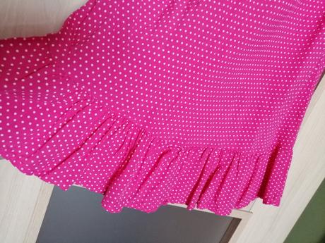 Sýto ružová bluzicka s bielymi bodeckami, s, s