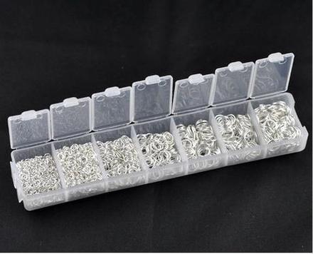 Spojovacie krúžky balenie 1500 ks strieborné, 