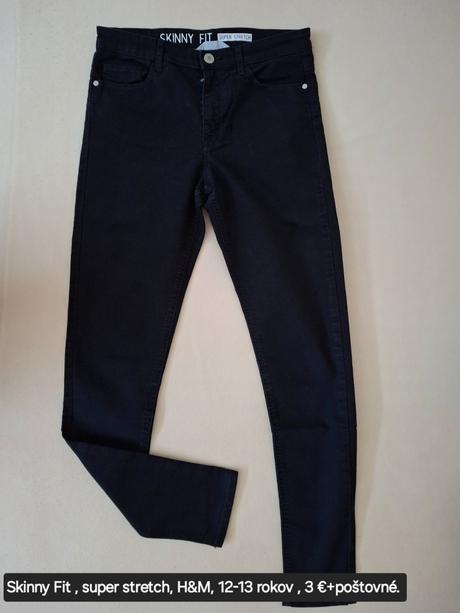 Dievčenské h&m čierne rifle., h&m,158